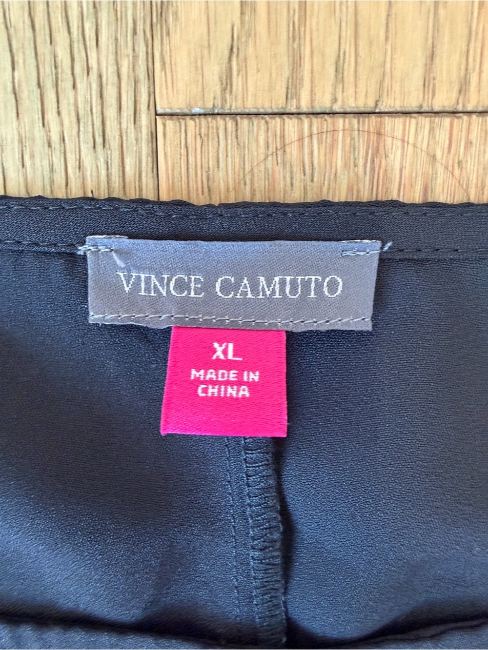 Vince Camuto Black Crepe de Chine Bubble Dolman Sleeve Top XL - Picture 3 of 11